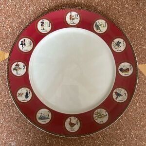 WILLIAMS SONOMA 12 DAY OF CHRISTMAS DINNER PLATE 12”. EUC